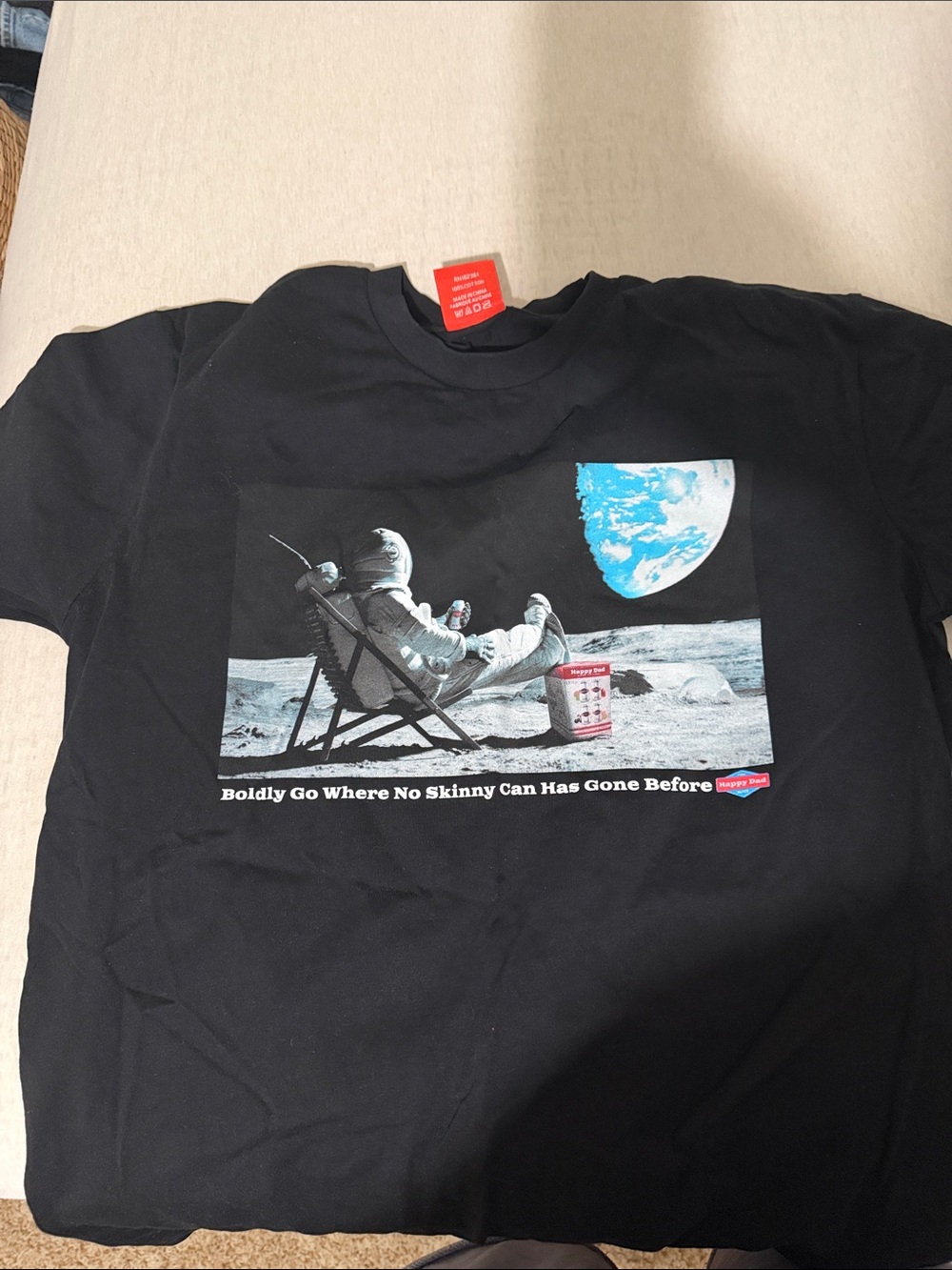 Full Send Happy Dad Black Astronaut Graphic Tee